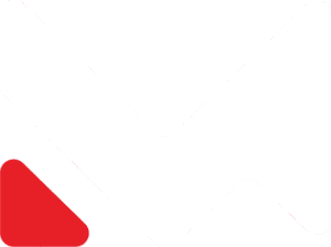 Stylized letter M shaped logo with red and green segments.